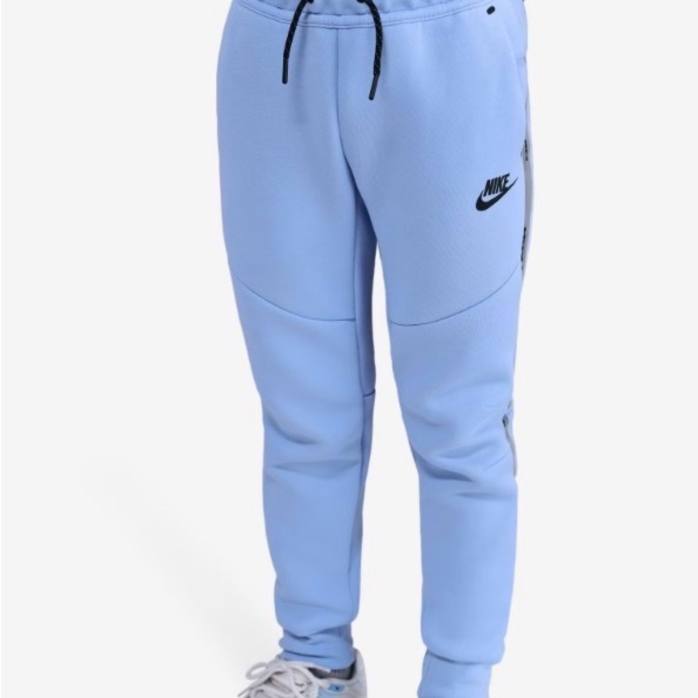 Nike Kids Light Blue Joggers with Black Logo